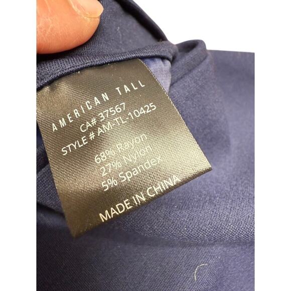 "AMERICAN TALL" BLUE Mens Blazer Cardigan 2 Button, Single Vented, Rayon Blend - Picture 7 of 8